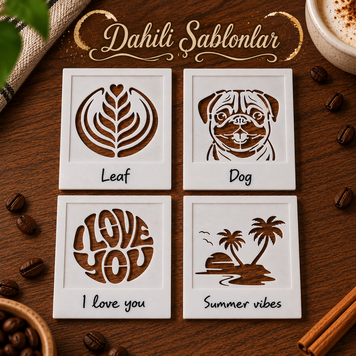 Brewca Latte Art Printer Set +4 Şablon